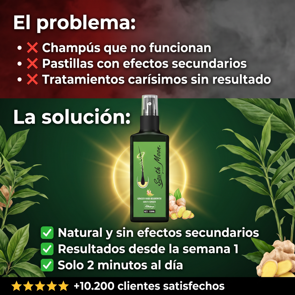 SOUTH MOON™ | Sérum de ginseng y jengibre para ganar densidad y fortalecer el cabello